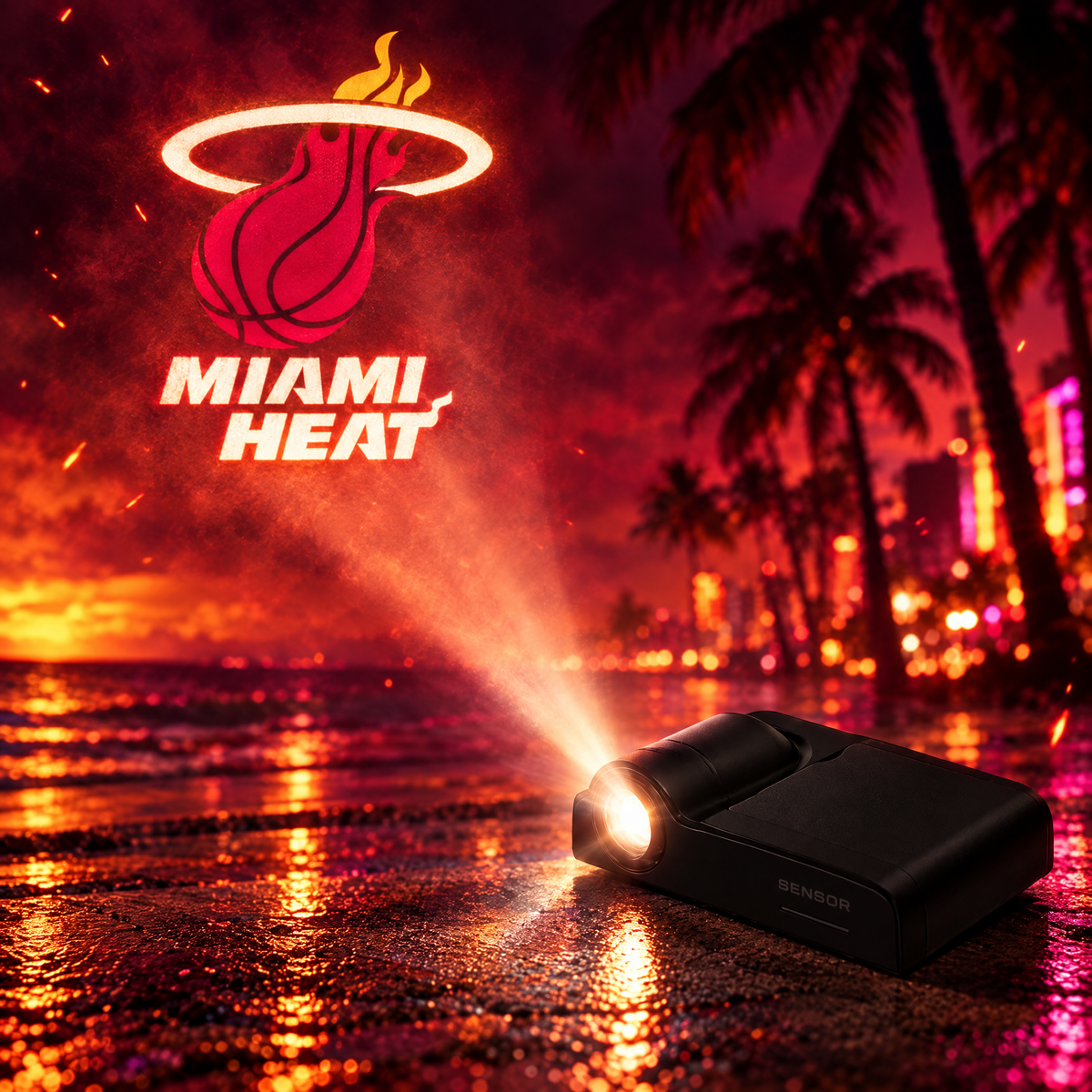 Court Beam Miami door light projection