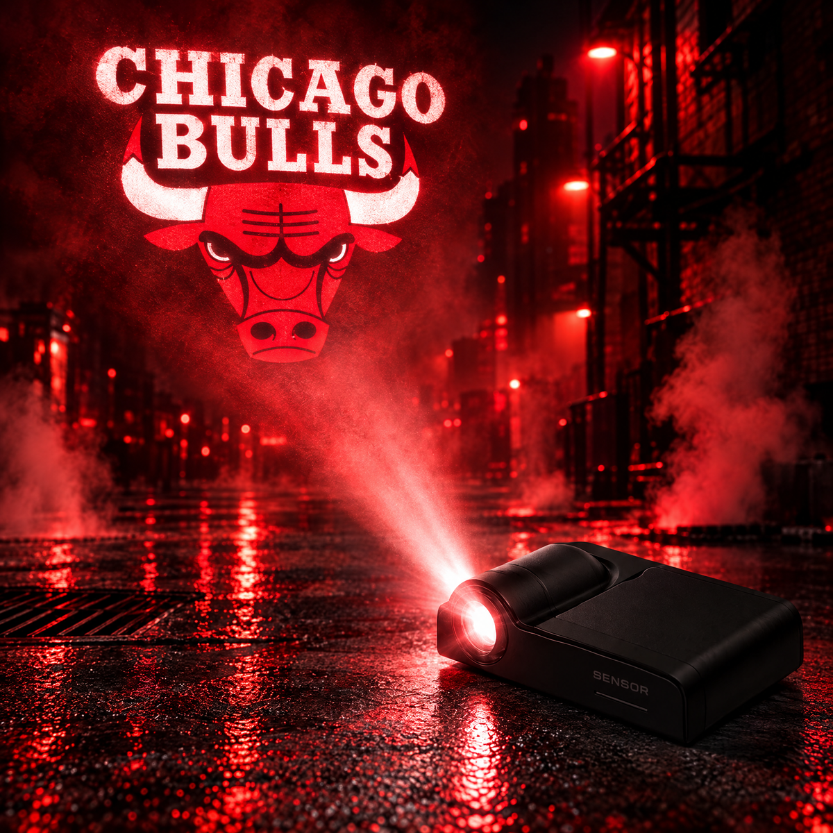 Court Beam Chicago door light projection